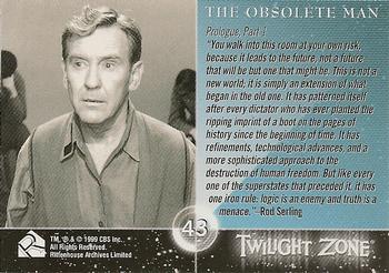 1999 Rittenhouse Twilight Zone Series 1 #43 Prologue, Part 1 - The Obsolete Man Back