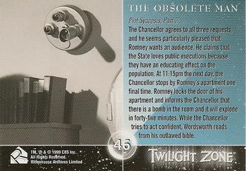 1999 Rittenhouse Twilight Zone Series 1 #46 Plot Synopsis, Part 2 - The Obsolete Man Back