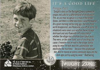 1999 Rittenhouse Twilight Zone Series 1 #49 Prologue, Part 1 - It's a Good Life Back