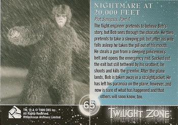 1999 Rittenhouse Twilight Zone Series 1 #65 Plot Synopsis, Part 4 - Nightmare at 20,000 Feet Back