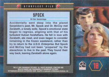 2001 Rittenhouse Star Trek 35th Anniversary HoloFEX #18 Spock Back