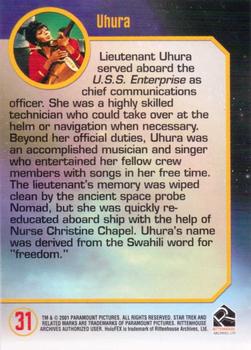 2001 Rittenhouse Star Trek 35th Anniversary HoloFEX #31 Uhura Back