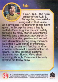2001 Rittenhouse Star Trek 35th Anniversary HoloFEX #34 Sulu Back