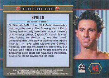 2001 Rittenhouse Star Trek 35th Anniversary HoloFEX #45 Apollo. Back