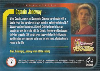 2001 Rittenhouse Women of Star Trek Voyager HoloFEX #2 Captain Janeway Back