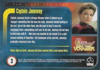 2001 Rittenhouse Women of Star Trek Voyager HoloFEX #3 Captain Janeway Back