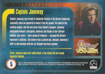 2001 Rittenhouse Women of Star Trek Voyager HoloFEX #5 Captain Janeway Back