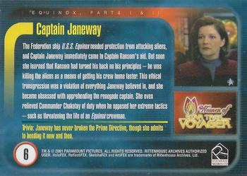 2001 Rittenhouse Women of Star Trek Voyager HoloFEX #6 Captain Janeway Back