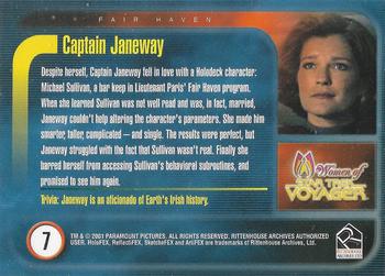 2001 Rittenhouse Women of Star Trek Voyager HoloFEX #7 Captain Janeway Back