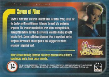 2001 Rittenhouse Women of Star Trek Voyager HoloFEX #14 Seven of Nine Back