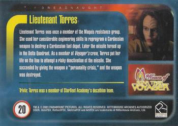 2001 Rittenhouse Women of Star Trek Voyager HoloFEX #20 Lieutenant Torres Back