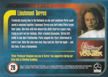 2001 Rittenhouse Women of Star Trek Voyager HoloFEX #26 Lieutenant Torres Back