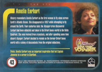 2001 Rittenhouse Women of Star Trek Voyager HoloFEX #43 Amelia Earhart Back