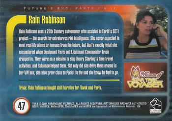 2001 Rittenhouse Women of Star Trek Voyager HoloFEX #47 Rain Robinson Back