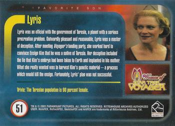 2001 Rittenhouse Women of Star Trek Voyager HoloFEX #51 Lyris Back