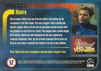 2001 Rittenhouse Women of Star Trek Voyager HoloFEX #52 Nimira Back