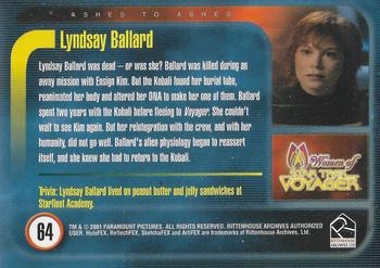 2001 Rittenhouse Women of Star Trek Voyager HoloFEX #64 Lyndsay Ballard Back