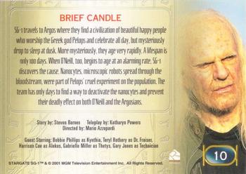 2001 Rittenhouse Stargate SG-1 Premiere Edition #10 Brief Candle Back