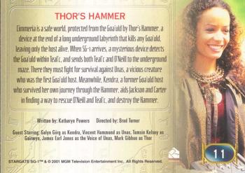 2001 Rittenhouse Stargate SG-1 Premiere Edition #11 Thor's Hammer Back