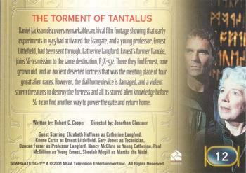 2001 Rittenhouse Stargate SG-1 Premiere Edition #12 The Torment of Tantalus Back