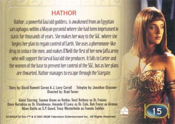 2001 Rittenhouse Stargate SG-1 Premiere Edition #15 Hathor Back