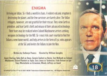 2001 Rittenhouse Stargate SG-1 Premiere Edition #18 Enigma Back