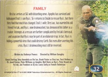 2001 Rittenhouse Stargate SG-1 Premiere Edition #32 Family Back
