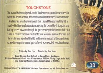 2001 Rittenhouse Stargate SG-1 Premiere Edition #38 Touchstone Back