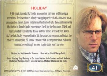 2001 Rittenhouse Stargate SG-1 Premiere Edition #41 Holiday Back