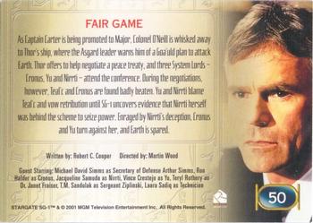 2001 Rittenhouse Stargate SG-1 Premiere Edition #50 Fair Game Back