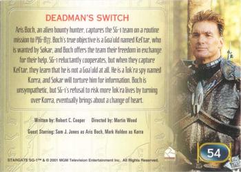 2001 Rittenhouse Stargate SG-1 Premiere Edition #54 Deadman's Switch Back