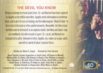 2001 Rittenhouse Stargate SG-1 Premiere Edition #60 The Devil You Know Back