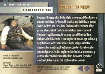 2002 Rittenhouse The Complete Babylon 5 #6 Born to the Purple Back