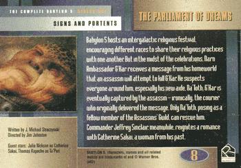 2002 Rittenhouse The Complete Babylon 5 #8 The Parliament of Dreams Back