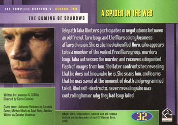 2002 Rittenhouse The Complete Babylon 5 #32 A Spider in the Web Back