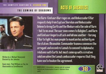 2002 Rittenhouse The Complete Babylon 5 #38 Acts of Sacrifice Back