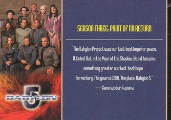 2002 Rittenhouse The Complete Babylon 5 #49 Season Three: Point of No Return Front