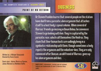 2002 Rittenhouse The Complete Babylon 5 #56 Exogenesis Back