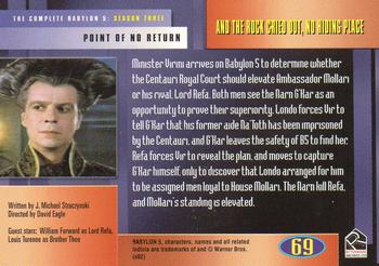 2002 Rittenhouse The Complete Babylon 5 #69 And the Rock Cried Out, No Hiding Place Back