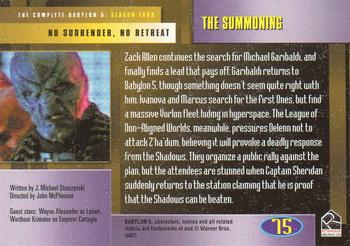 2002 Rittenhouse The Complete Babylon 5 #75 The Summoning Back
