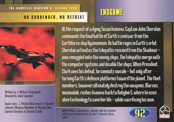 2002 Rittenhouse The Complete Babylon 5 #92 Endgame Back