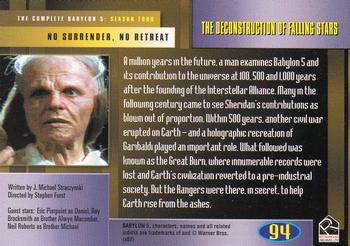 2002 Rittenhouse The Complete Babylon 5 #94 The Deconstruction of Falling Stars Back