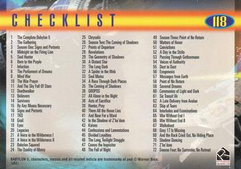 2002 Rittenhouse The Complete Babylon 5 #118 Checklist [1-72] Back