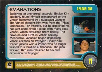 2002 Rittenhouse The Complete Star Trek: Voyager #11 Emanations Back
