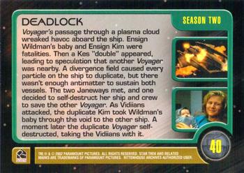 2002 Rittenhouse The Complete Star Trek: Voyager #40 Deadlock Back