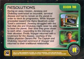 2002 Rittenhouse The Complete Star Trek: Voyager #44 Resolutions Back