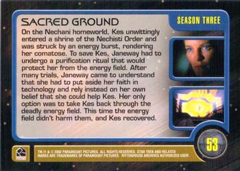 2002 Rittenhouse The Complete Star Trek: Voyager #53 Sacred Ground Back