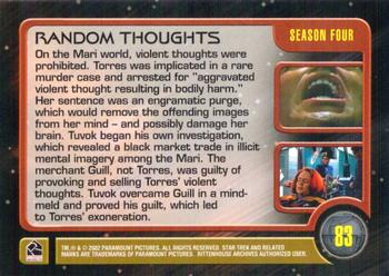 2002 Rittenhouse The Complete Star Trek: Voyager #83 Random Thoughts Back