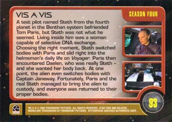 2002 Rittenhouse The Complete Star Trek: Voyager #93 Vis a Vis Back