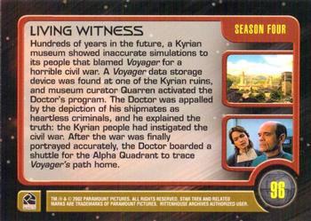 2002 Rittenhouse The Complete Star Trek: Voyager #96 Living Witness Back
